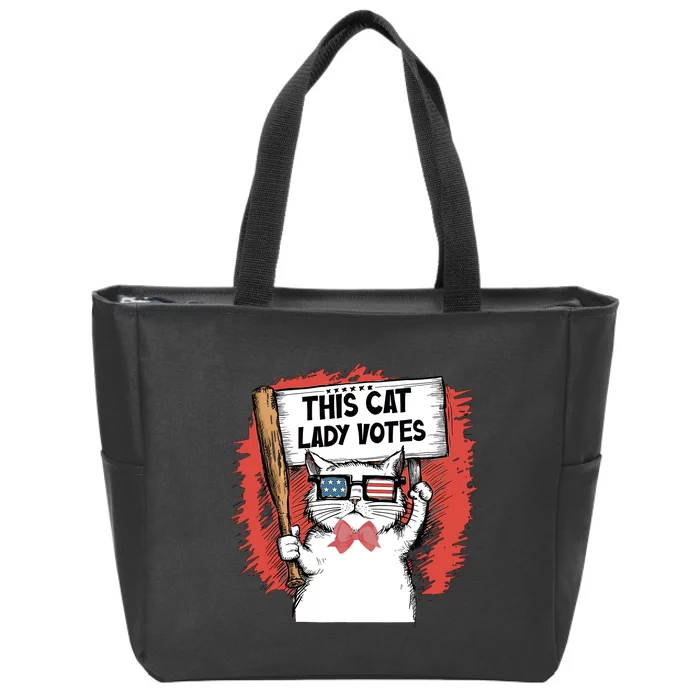 Cute Cat Zip Tote Bag