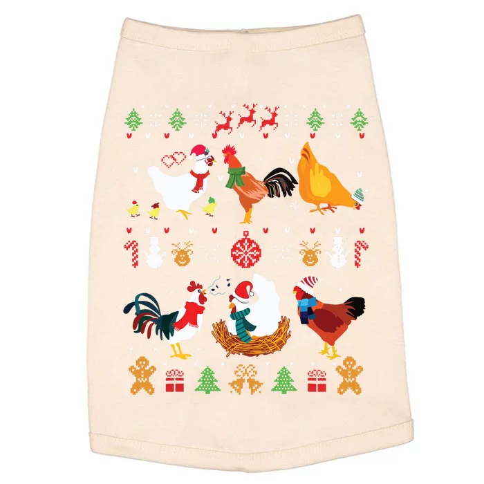 Chicken Collection Christmas Sweater Santa Chicken Farmer Doggie Tank