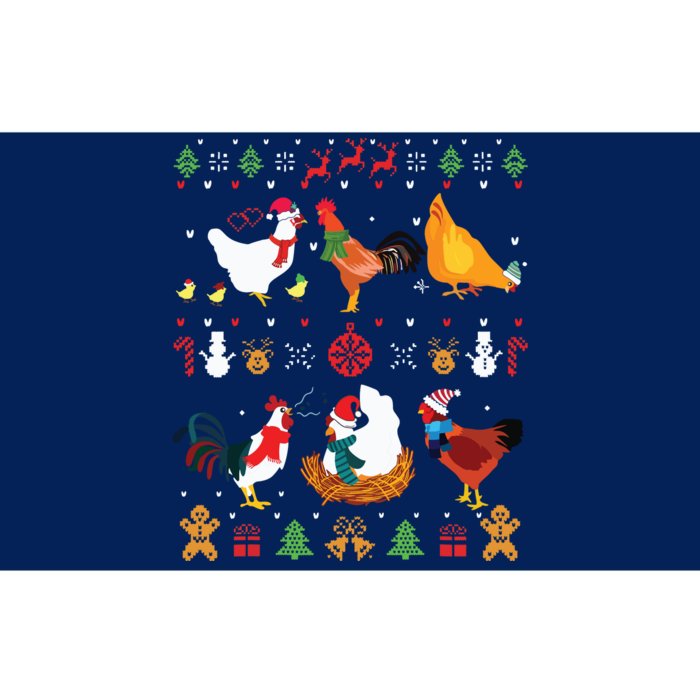 Chicken Collection Christmas Sweater Santa Chicken Farmer Bumper Sticker