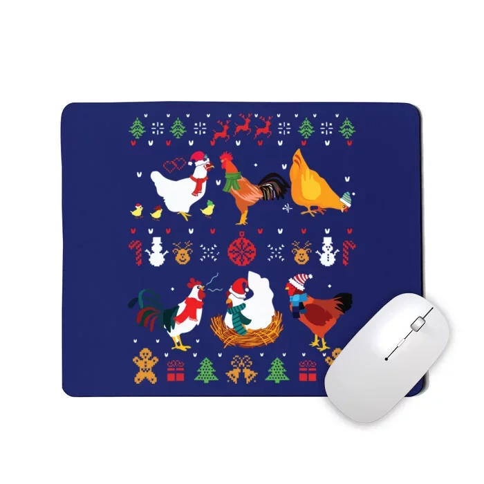 Chicken Collection Christmas Sweater Santa Chicken Farmer Mousepad