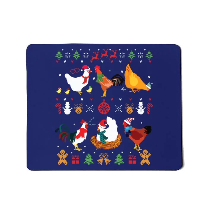 Chicken Collection Christmas Sweater Santa Chicken Farmer Mousepad