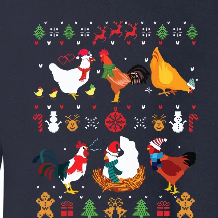 Chicken Collection Christmas Sweater Santa Chicken Farmer Toddler Sweatshirt