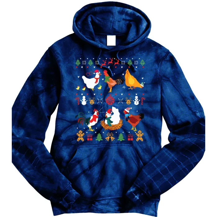 Chicken Collection Christmas Sweater Santa Chicken Farmer Tie Dye Hoodie