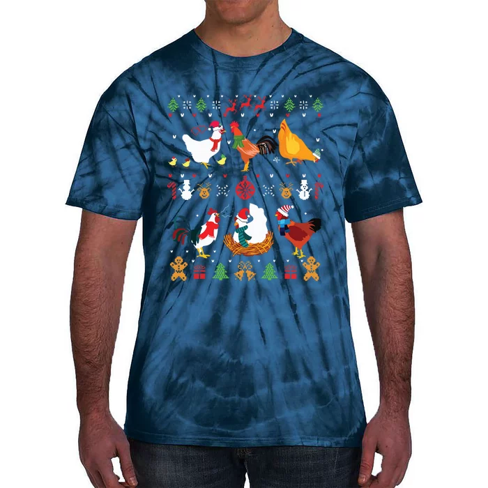 Chicken Collection Christmas Sweater Santa Chicken Farmer Tie-Dye T-Shirt