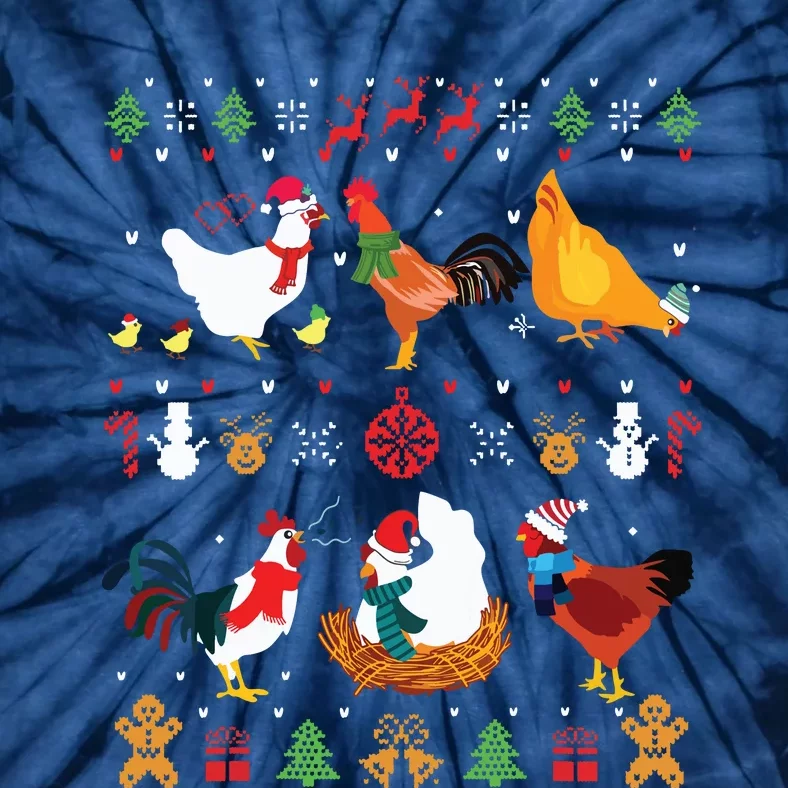 Chicken Collection Christmas Sweater Santa Chicken Farmer Tie-Dye T-Shirt