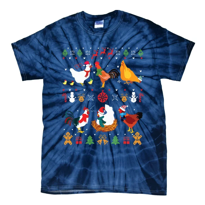 Chicken Collection Christmas Sweater Santa Chicken Farmer Tie-Dye T-Shirt