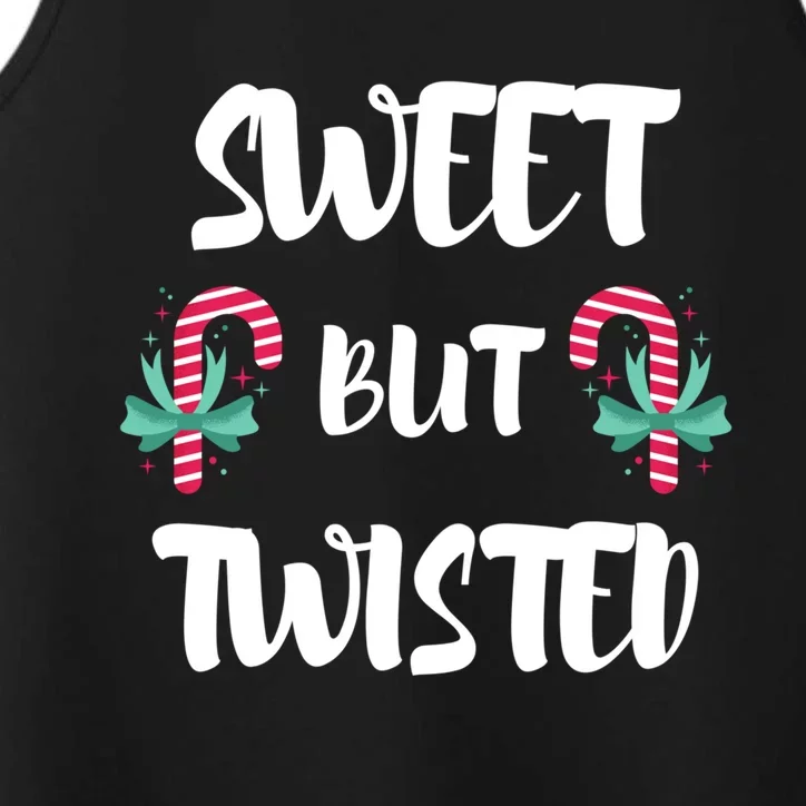 Christmas Candy Cane Sweet But Twisted Xmas Funny Holiday Gift Performance Tank