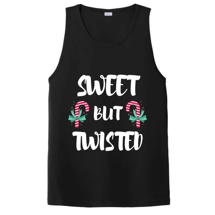 Christmas Candy Cane Sweet But Twisted Xmas Funny Holiday Gift Performance Tank