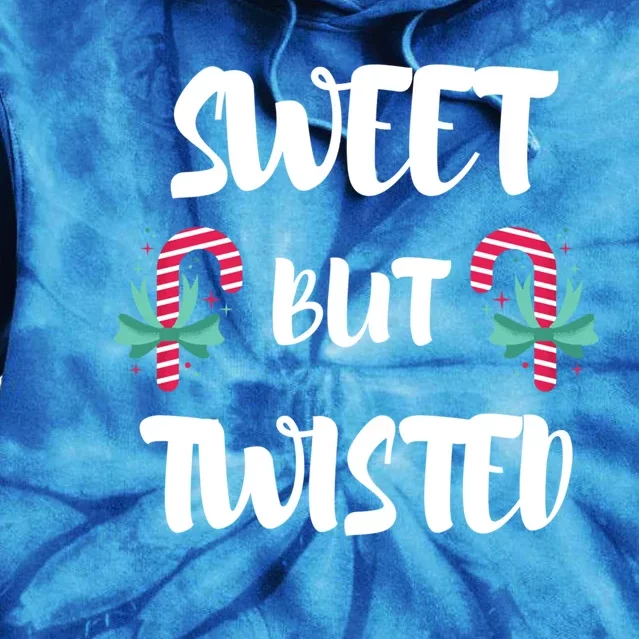 Christmas Candy Cane Sweet But Twisted Xmas Funny Holiday Gift Tie Dye Hoodie