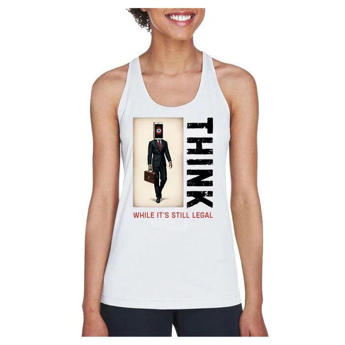 Conservative Cancel Culture Think While Its Still Legal Women's Racerback Tank