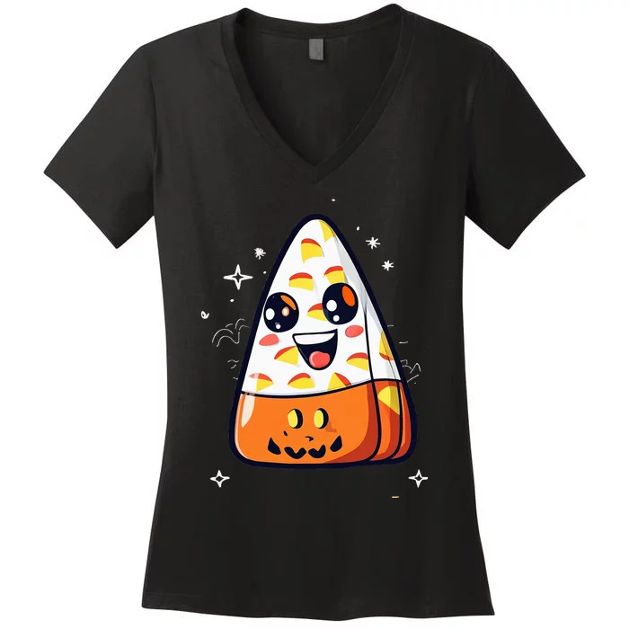 Cute Candy Corn Halloween Costume Kawaii Women's V-Neck T-Shirt