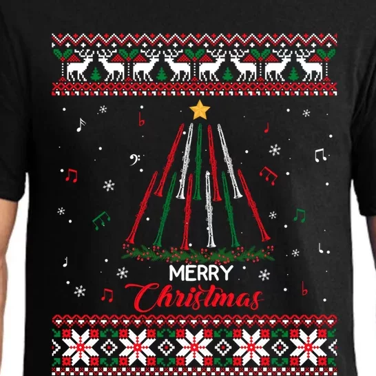 Clarinegift Clarinet Christmas Tree Ugly Xmas Sweater Meaningful Gift Pajama Set