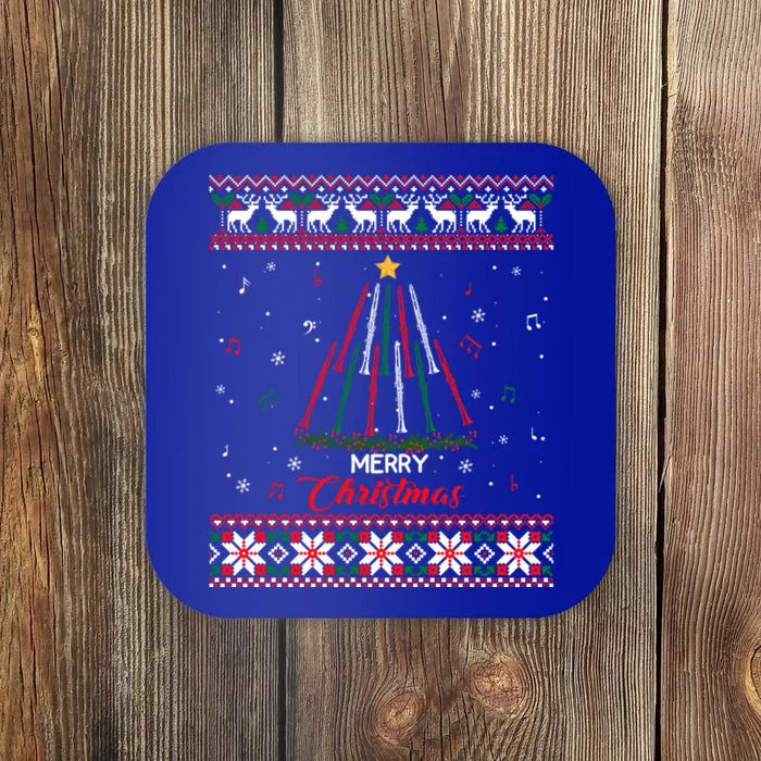 Clarinegift Clarinet Christmas Tree Ugly Xmas Sweater Meaningful Gift Coaster