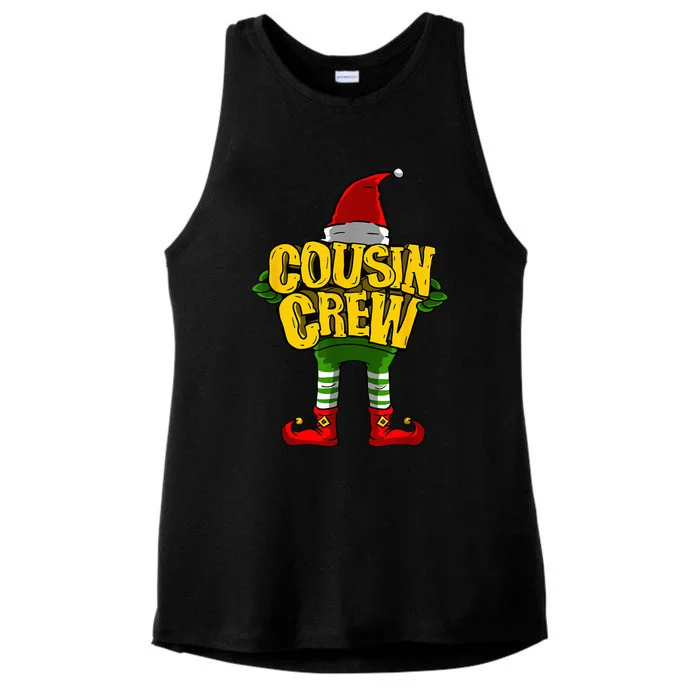 Cousin Crew Christmas Elf Matching Family Ladies Tri-Blend Wicking Tank