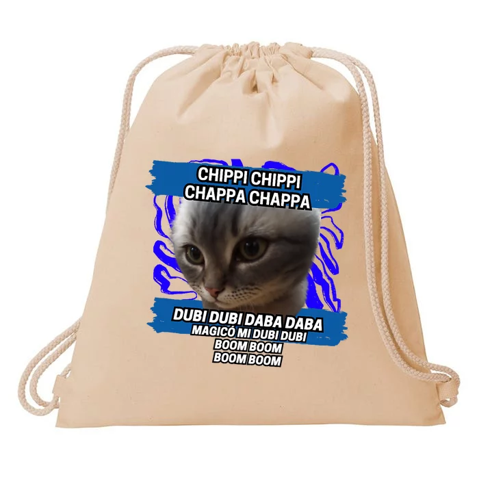 Chippi Chippi Chappa Chappa Dancing Cat Meme Drawstring Bag