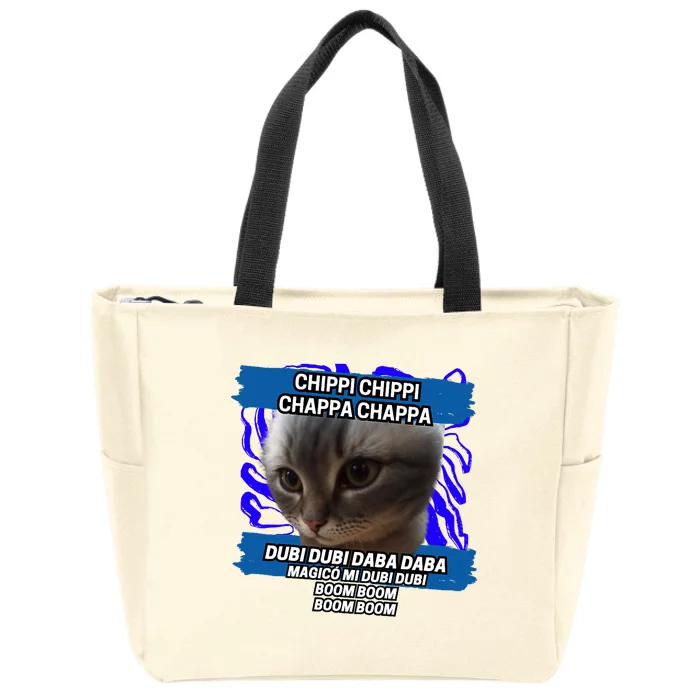 Chippi Chippi Chappa Chappa Dancing Cat Meme Zip Tote Bag