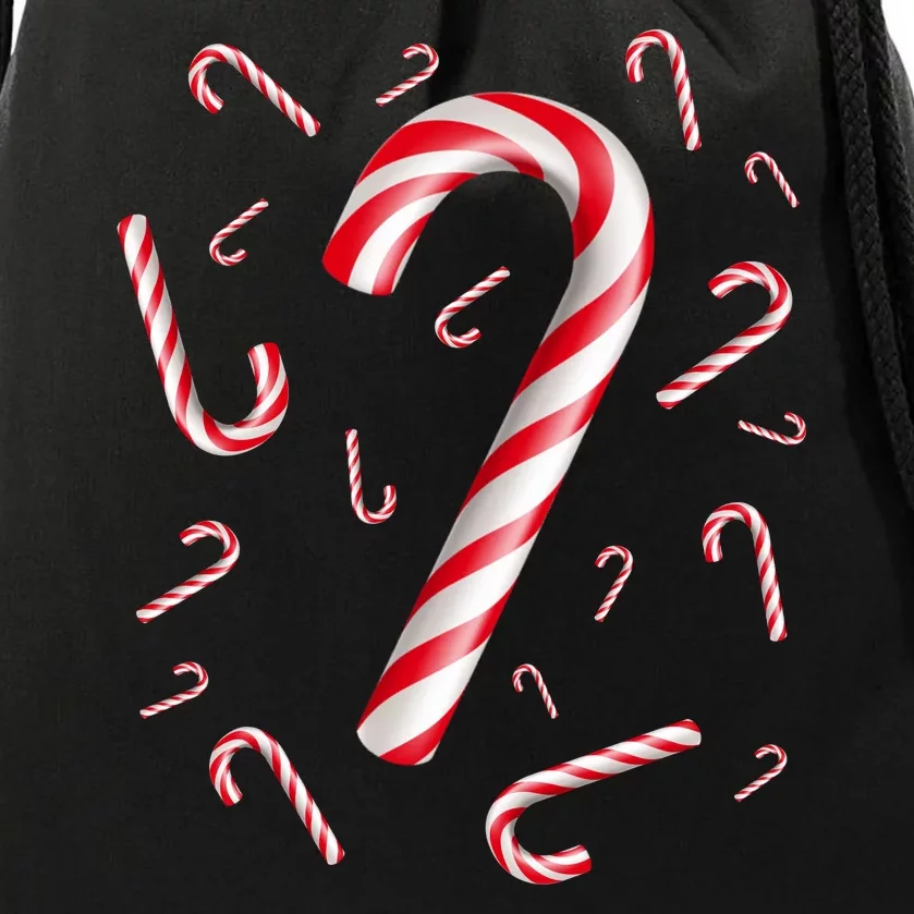 Christmas Candy Cane Mash Up Drawstring Bag