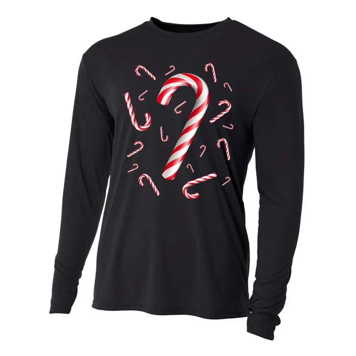 Christmas Candy Cane Mash Up Cooling Performance Long Sleeve Crew