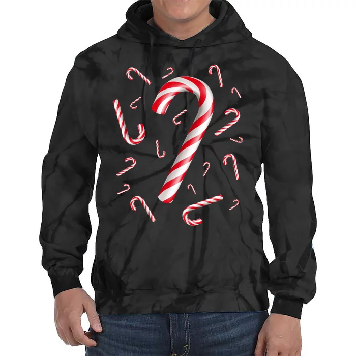 Christmas Candy Cane Mash Up Tie Dye Hoodie