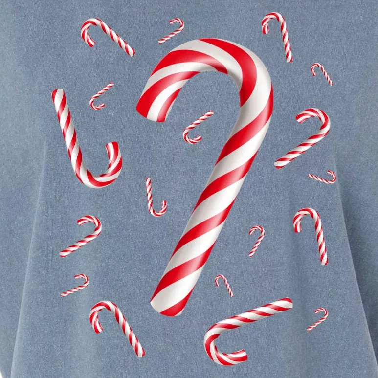 Christmas Candy Cane Mash Up Garment-Dyed Women's Muscle Tee