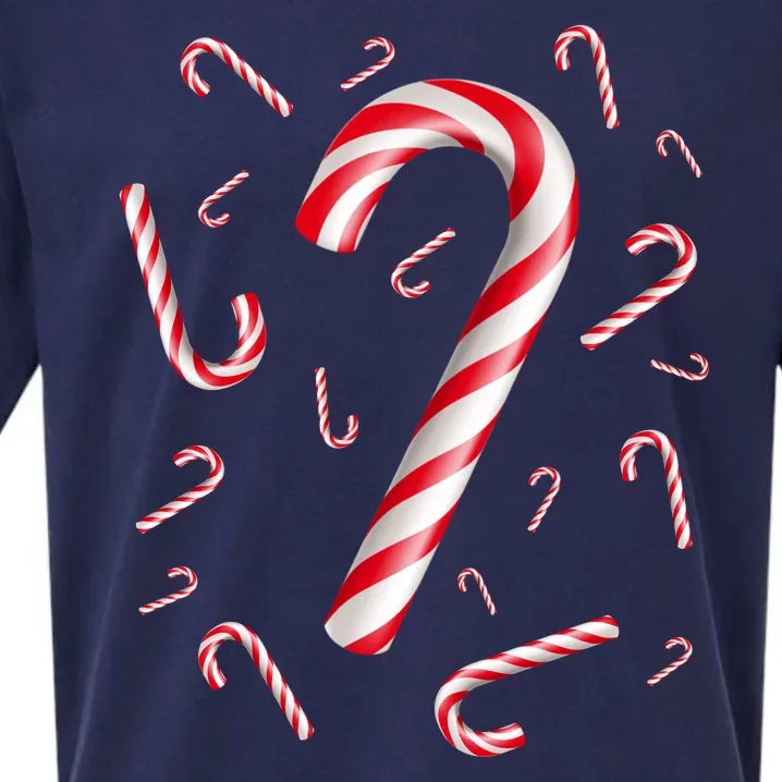 Christmas Candy Cane Mash Up Sueded Cloud Jersey T-Shirt