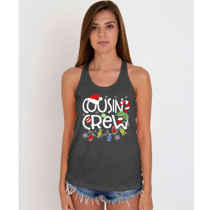 Christmas Cousin Crew Funny Red Plaid Matching Pajama Gifts Women's Knotted Racerback Tank