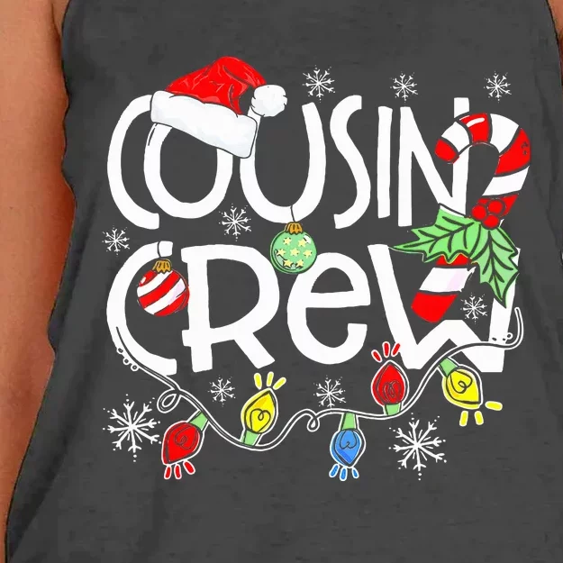 Christmas Cousin Crew Funny Red Plaid Matching Pajama Gifts Women's Knotted Racerback Tank