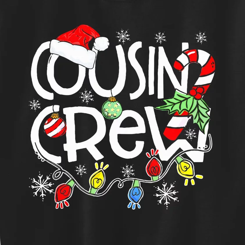 Christmas Cousin Crew Funny Red Plaid Matching Pajama Gifts Kids Sweatshirt