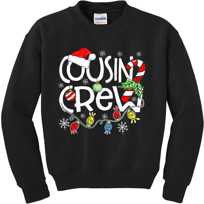 Christmas Cousin Crew Funny Red Plaid Matching Pajama Gifts Kids Sweatshirt