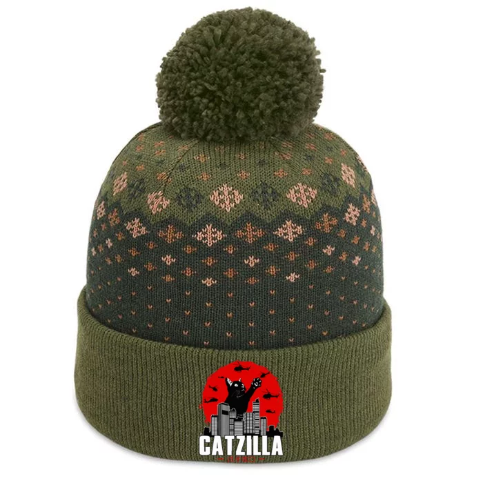 Catzilla Cute Cat Stuff For Cat Lover, Cat Mom, Cat Dad The Baniff Cuffed Pom Beanie