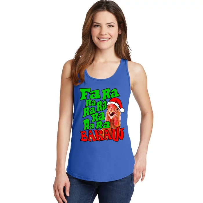 Christmas Chicken Caroling Fa Ra Ra Ugly Christmas Sweater Gift Ladies Essential Tank