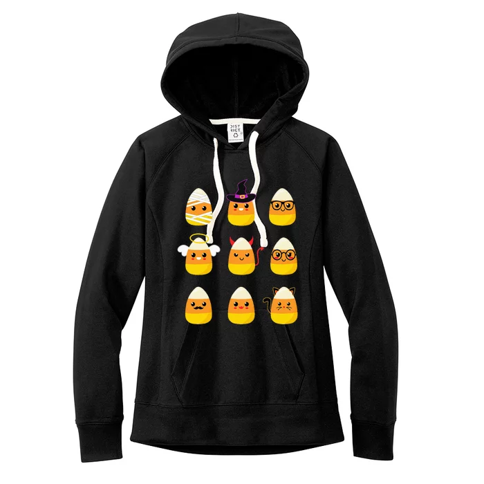 Candy Corn Costume Characters Cute Halloween Women's Fleece Hoodie