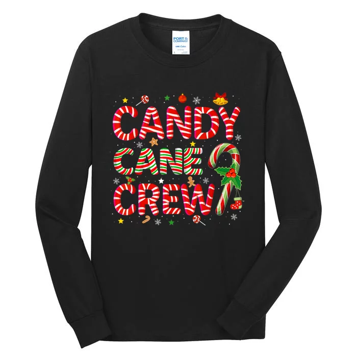 Candy Cane Crew Funny Christmas Candy Lover Xmas Pajamas Tall Long Sleeve T-Shirt