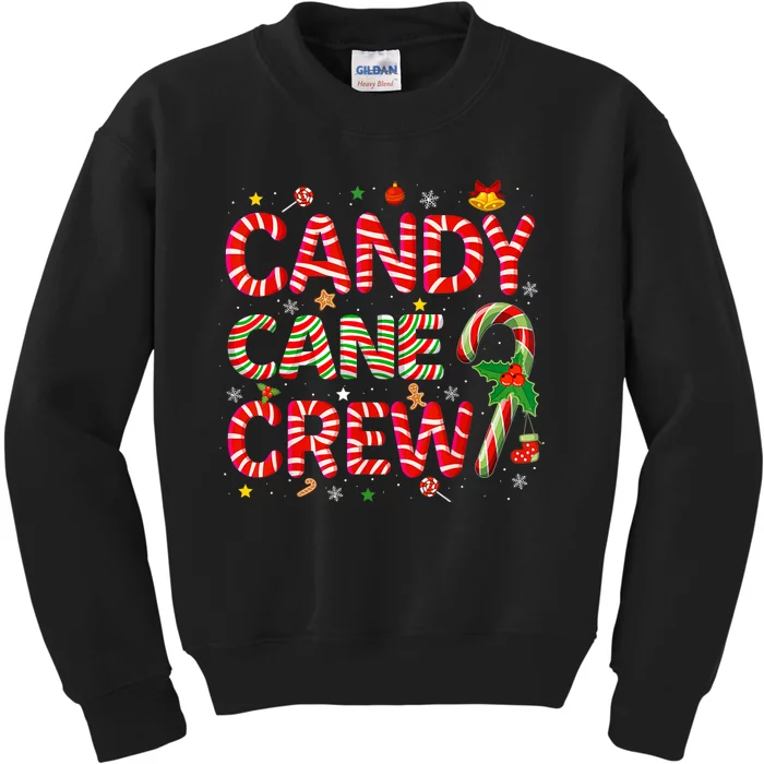 Candy Cane Crew Funny Christmas Candy Lover Xmas Pajamas Kids Sweatshirt