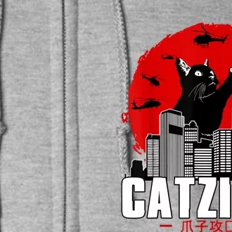 Catzilla Cute Cat Stuff For Cat Lover, Cat Mom, Cat Dad Full Zip Hoodie