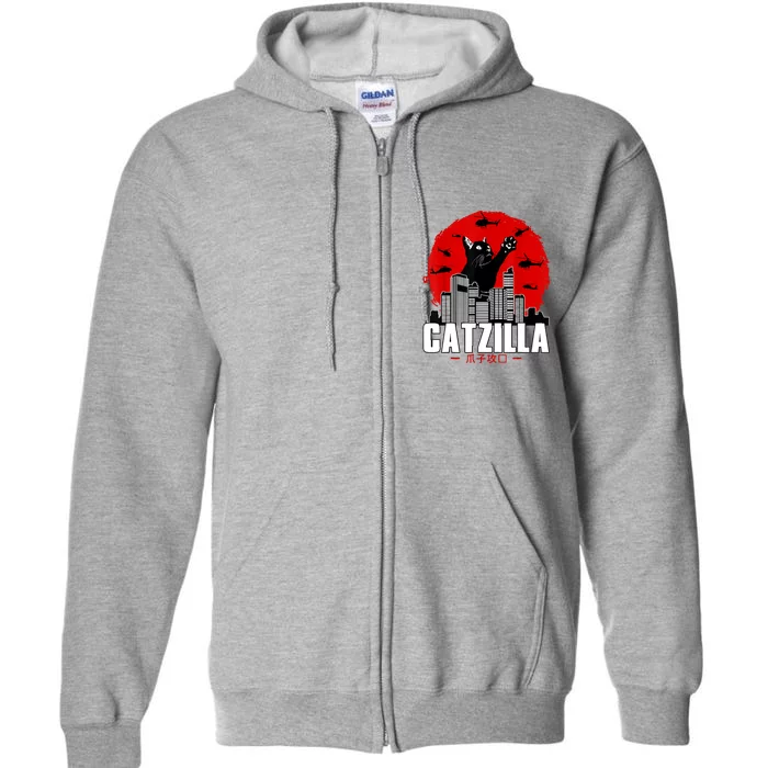 Catzilla Cute Cat Stuff For Cat Lover, Cat Mom, Cat Dad Full Zip Hoodie