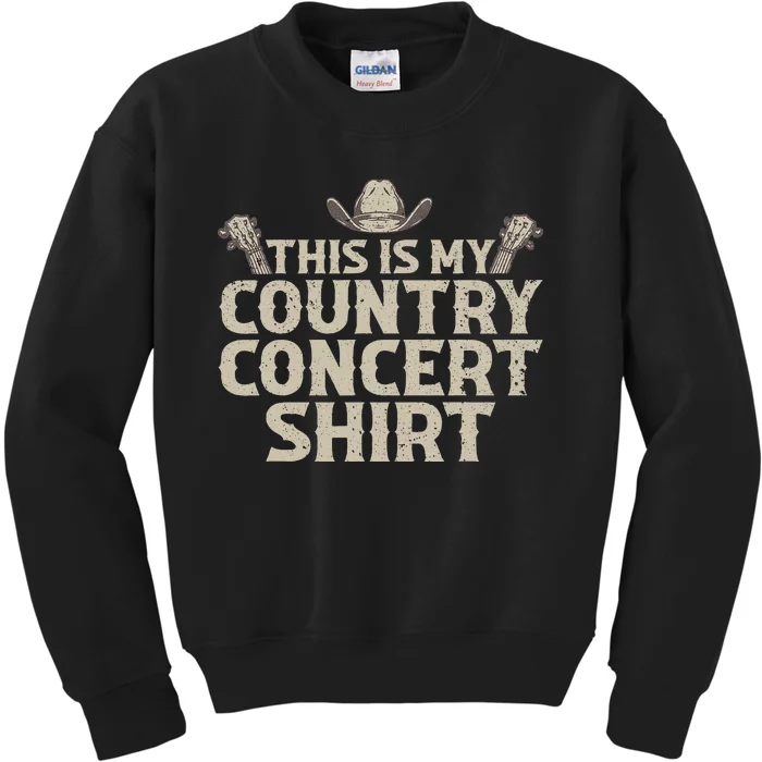 Cool Country Concert For Wo Country Music Lover Kids Sweatshirt