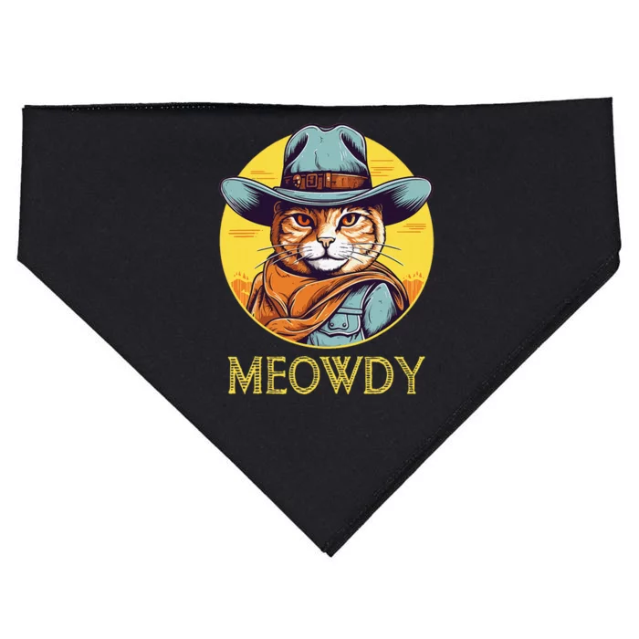 Cat Cowboy Cowgirl Women Halloween Meow Howdy USA-Made Doggie Bandana