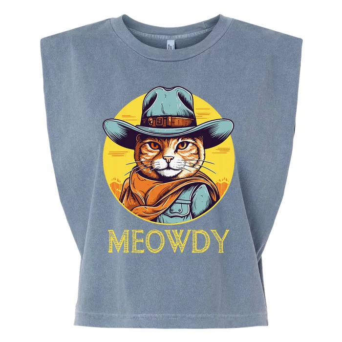 Cat Cowboy Cowgirl Women Halloween Meow Howdy Garment-Dyed Women's Muscle Tee