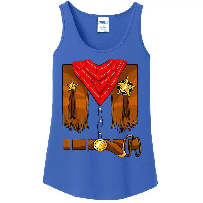 Cowboy Costume Cowgirl Halloween Ladies Essential Tank