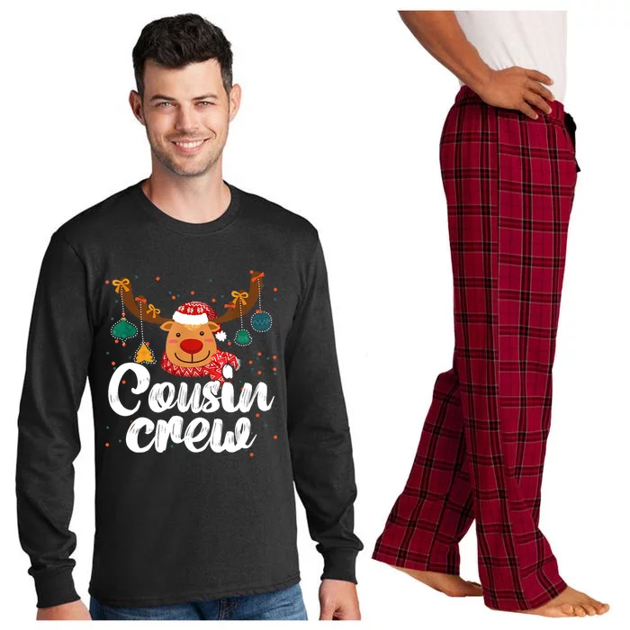 Cousin Crew Christmas Reindeer Funny Xmas Matching Family Cool Gift Long Sleeve Pajama Set