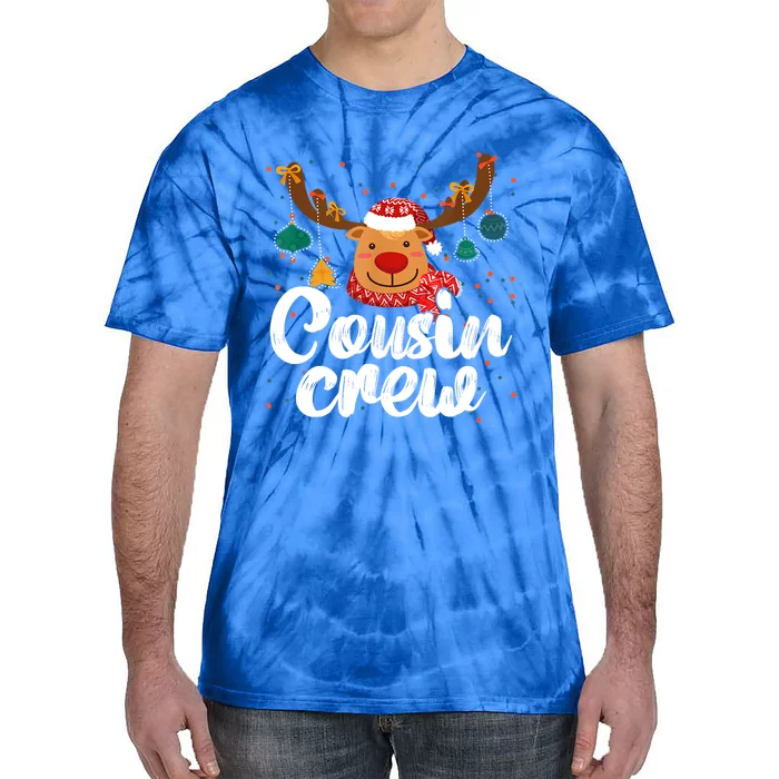 Cousin Crew Christmas Reindeer Funny Xmas Matching Family Cool Gift Tie-Dye T-Shirt