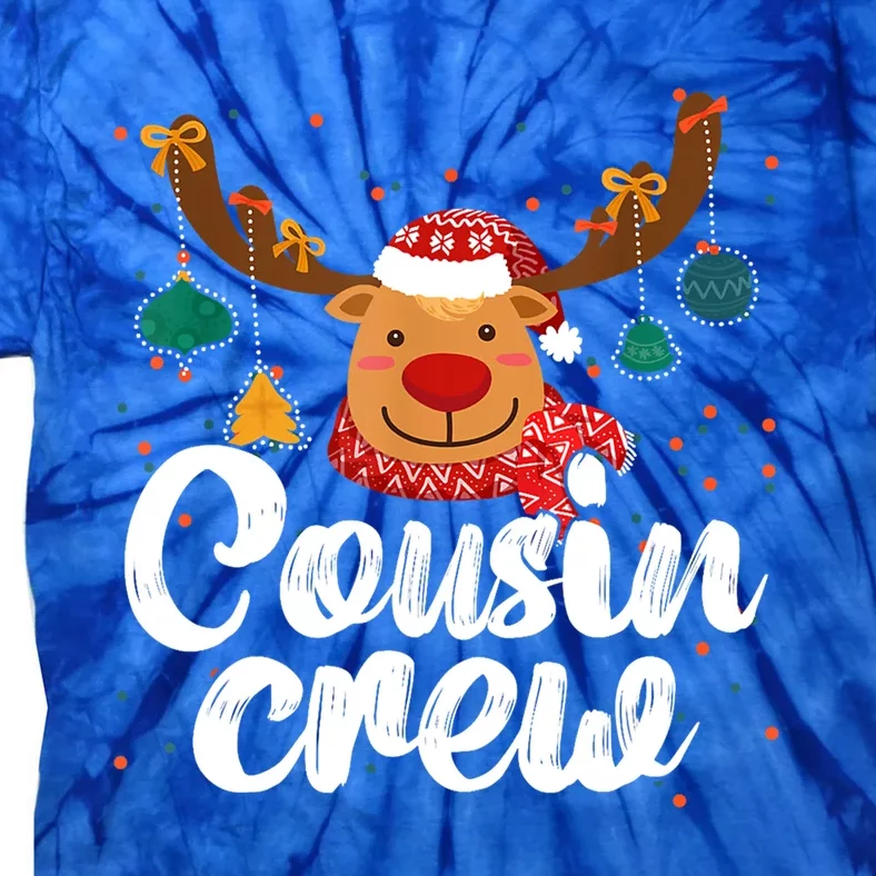 Cousin Crew Christmas Reindeer Funny Xmas Matching Family Cool Gift Tie-Dye T-Shirt