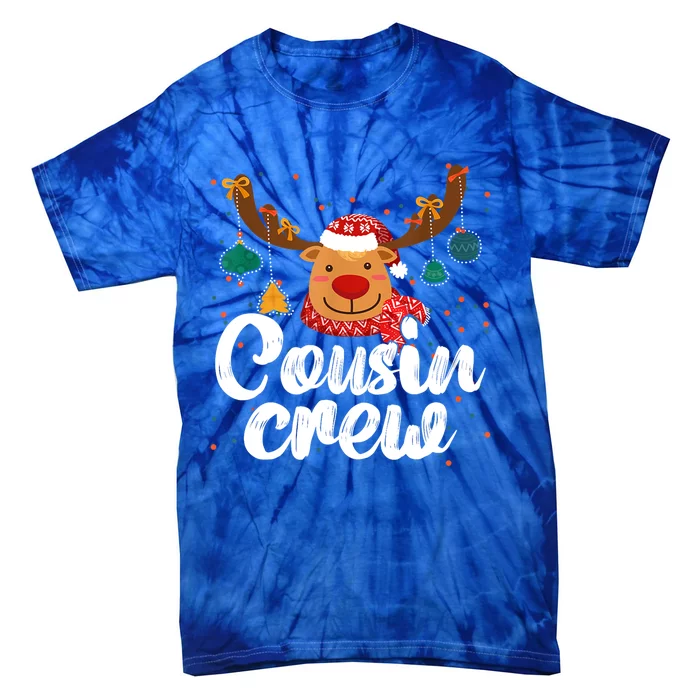 Cousin Crew Christmas Reindeer Funny Xmas Matching Family Cool Gift Tie-Dye T-Shirt