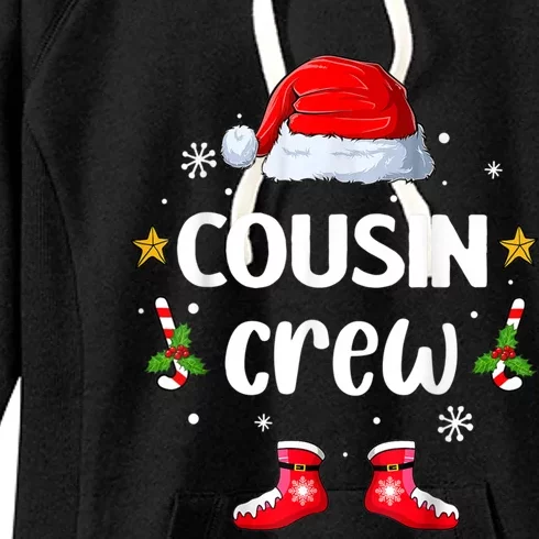 Cousin Crew Christmas Family Squad Naughty Matching Santa Gift Women's Fleece Hoodie