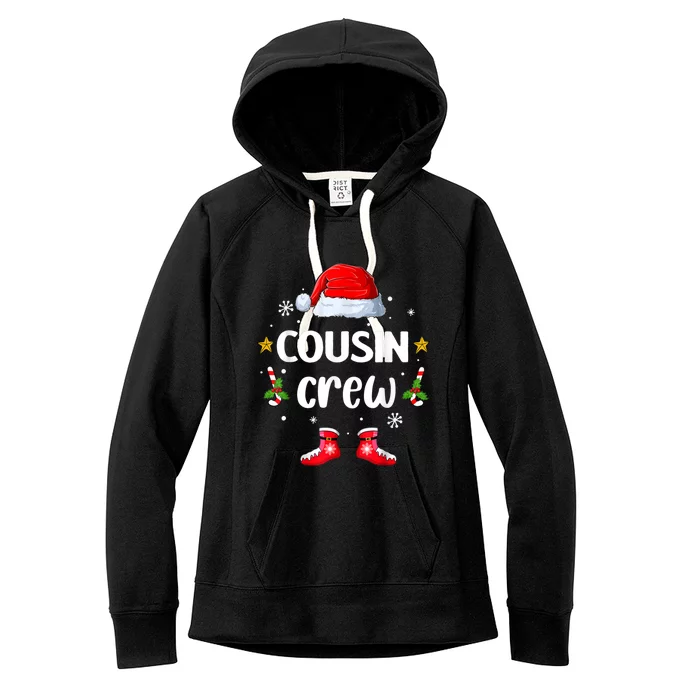 Cousin Crew Christmas Family Squad Naughty Matching Santa Gift Women's Fleece Hoodie