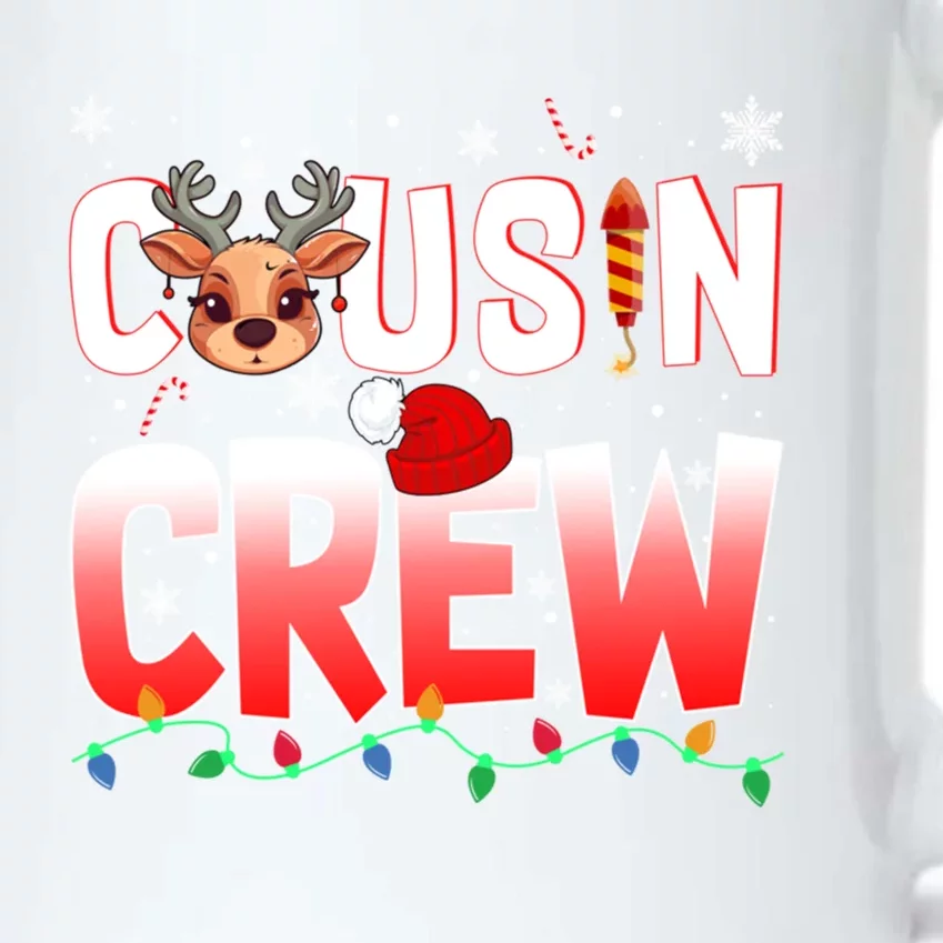 Cousin Crew Christmas Reindeer Santa Hat Xmas Funny Holiday Funny Gift Black Color Changing Mug