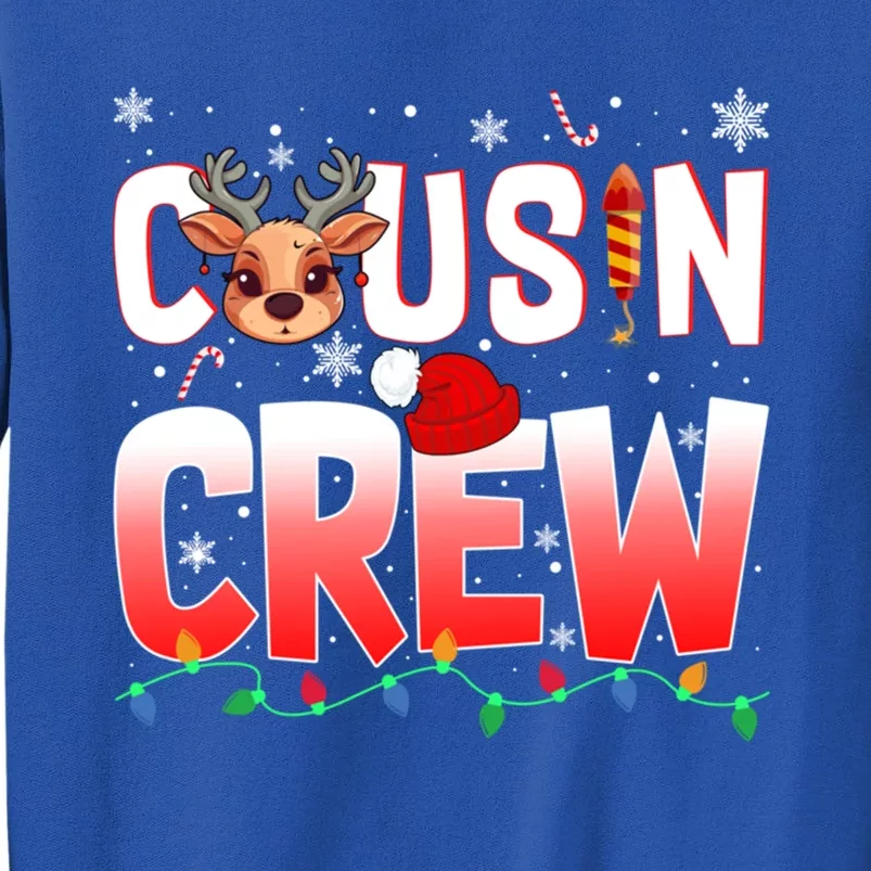 Cousin Crew Christmas Reindeer Santa Hat Xmas Funny Holiday Funny Gift Tall Sweatshirt