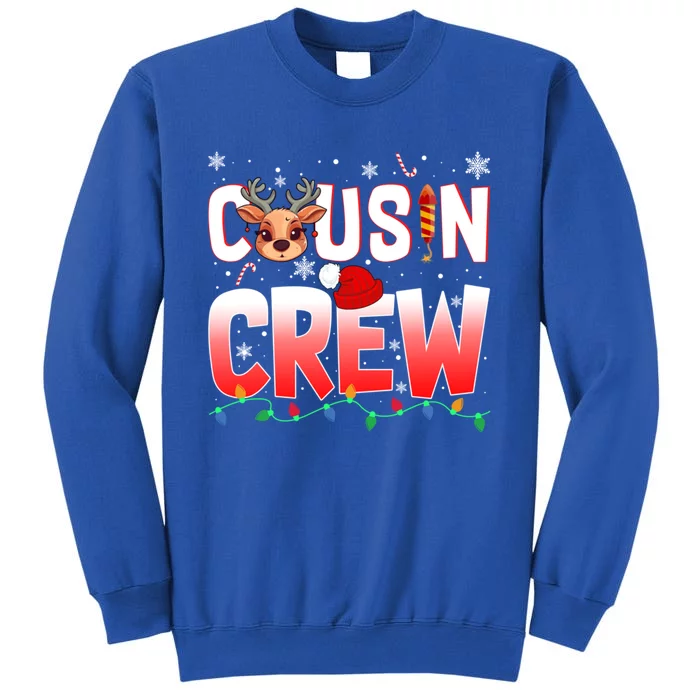 Cousin Crew Christmas Reindeer Santa Hat Xmas Funny Holiday Funny Gift Tall Sweatshirt