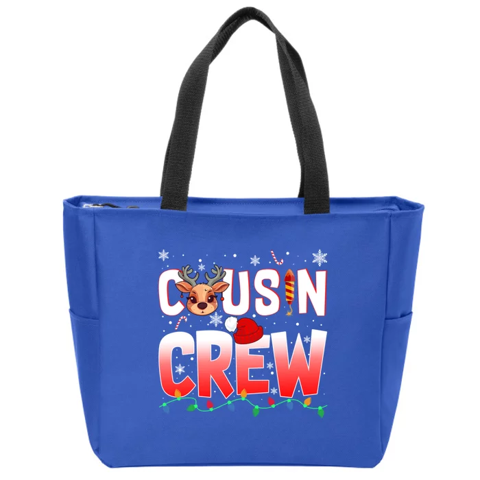 Cousin Crew Christmas Reindeer Santa Hat Xmas Funny Holiday Funny Gift Zip Tote Bag